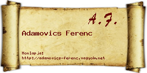 Adamovics Ferenc névjegykártya